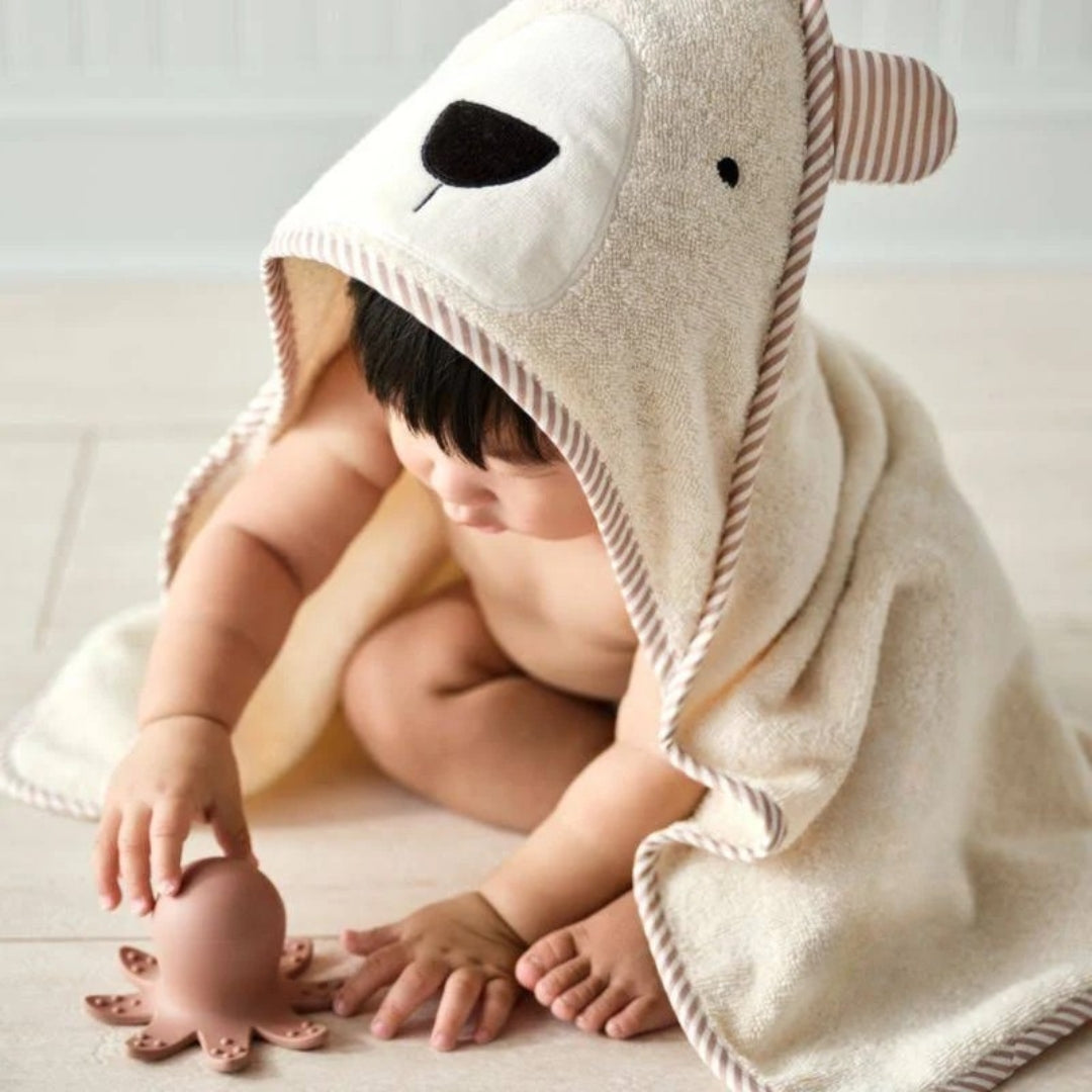 Premium Soft Polar Bear Hooded Baby Bath Towel Blanket