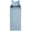 Luxury Blue Hippo Hooded Baby Bath Towel Wrap Blanket