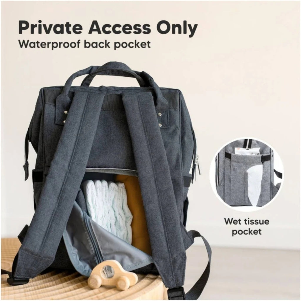 Large Capacity Multifunction Baby Diaper Backpack With Insulated Bottle Pockets