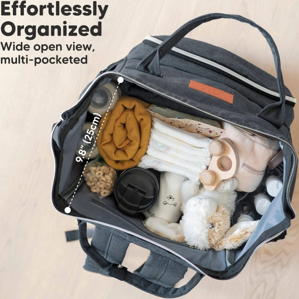 Large Capacity Multifunction Baby Diaper Backpack With Insulated Bottle Pockets
