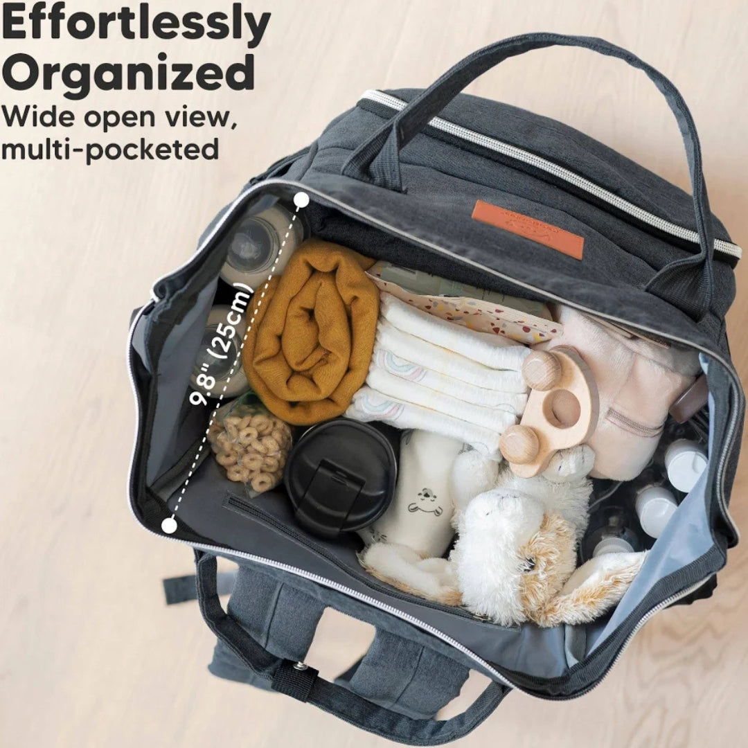 Large Capacity Multifunction Baby Diaper Backpack With Insulated Bottle Pockets