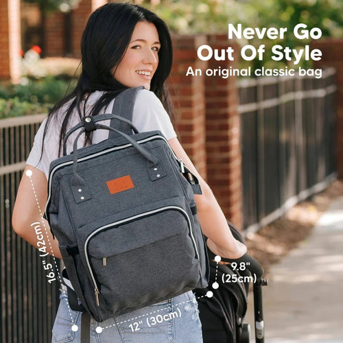 Large Capacity Multifunction Baby Diaper Backpack With Insulated Bottle Pockets