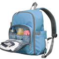 Waterproof Blue Baby Diaper Backpack With Insulated Bottle Storage